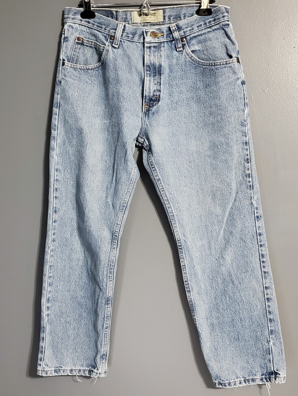 Vintage Wrangler Light Blue Straight Leg Cotton Jeans Men's Size 32x28